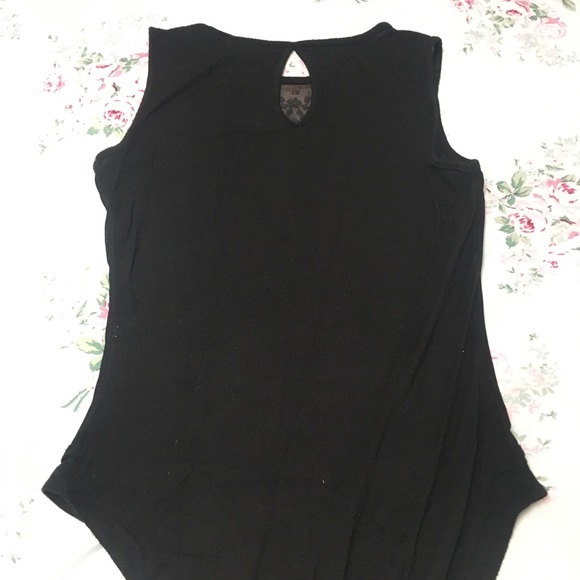 Black mesh leotard with velvet decal - Picture 5 of 5